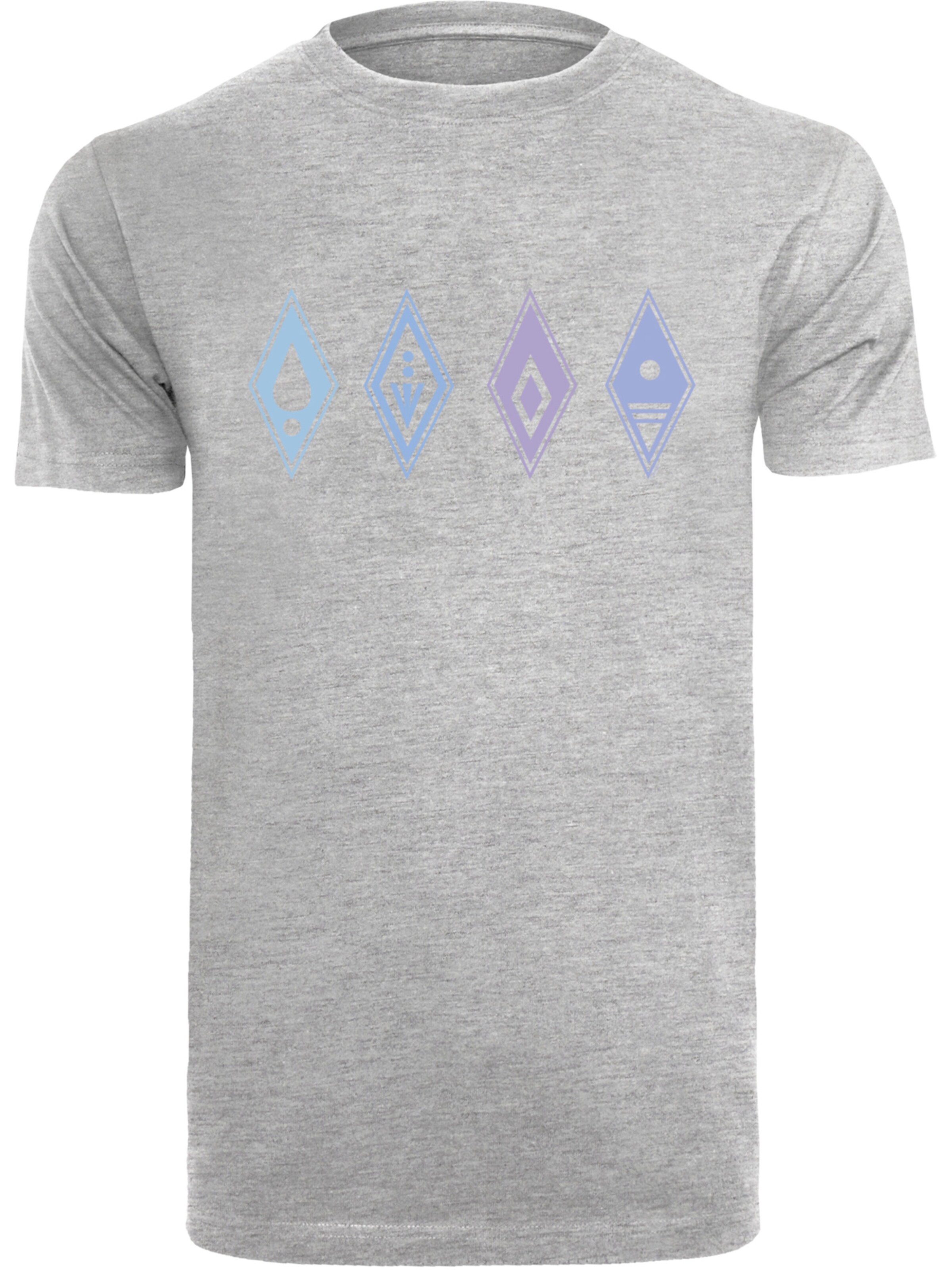 T-Shirt 'Disney Frozen 2 Symbols' F4NT4STIC en gris : devant
