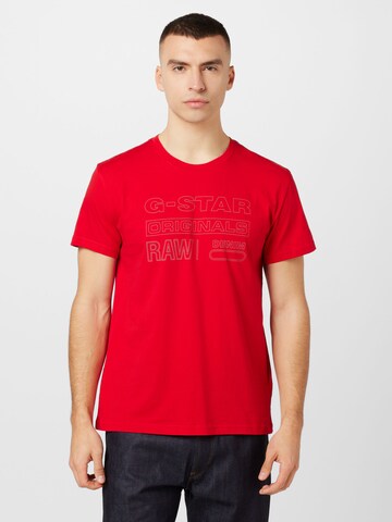 T-Shirt G-Star RAW en rouge : devant