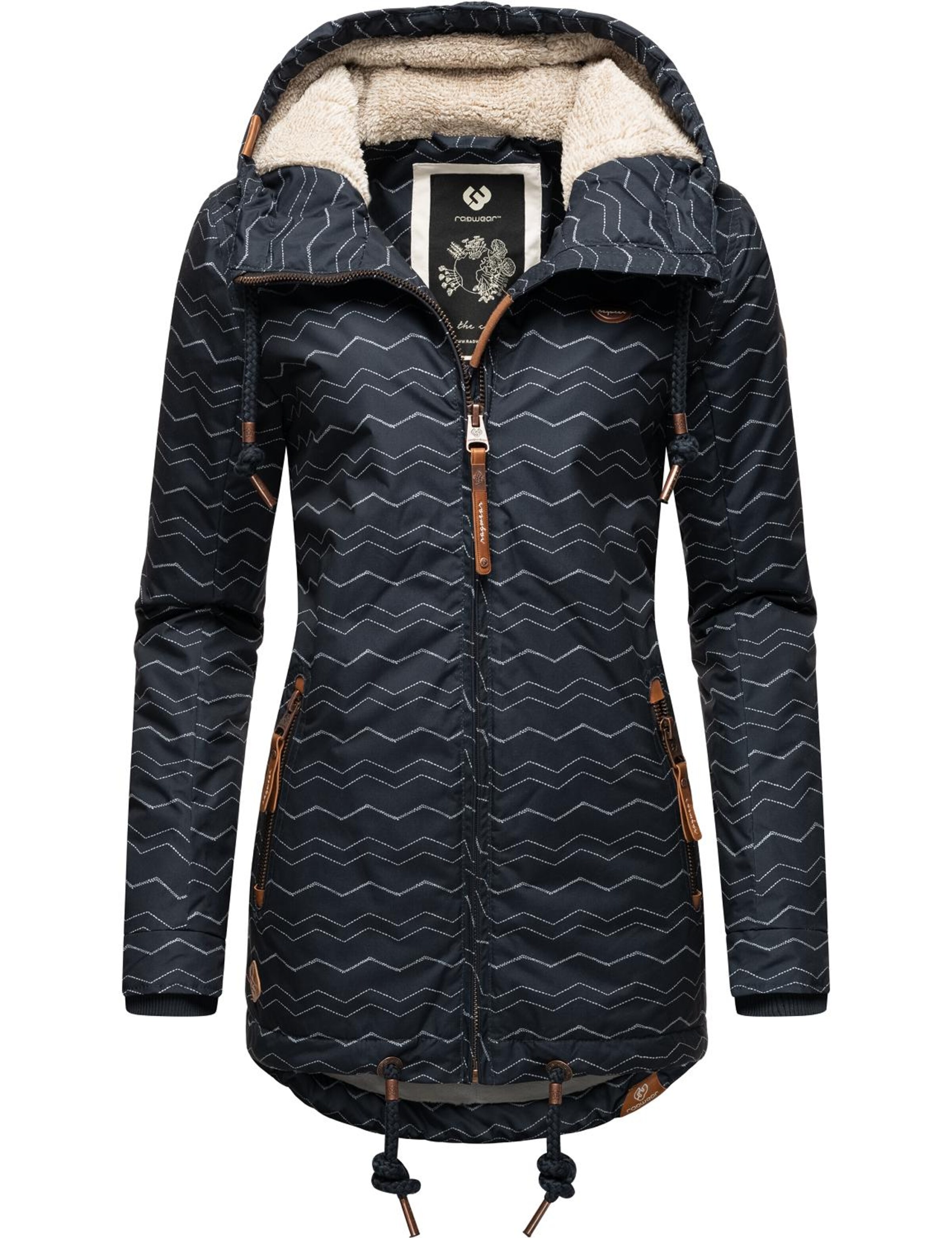 Ragwear Winter Jacket 'Zuzka' in Blue: front