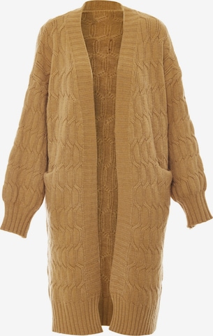 Tanuna Knit Cardigan in Beige: front