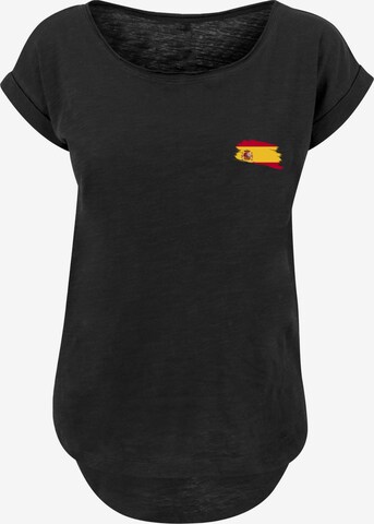 F4NT4STIC Shirt 'Spain Spanien Flagge' in Zwart: voorkant