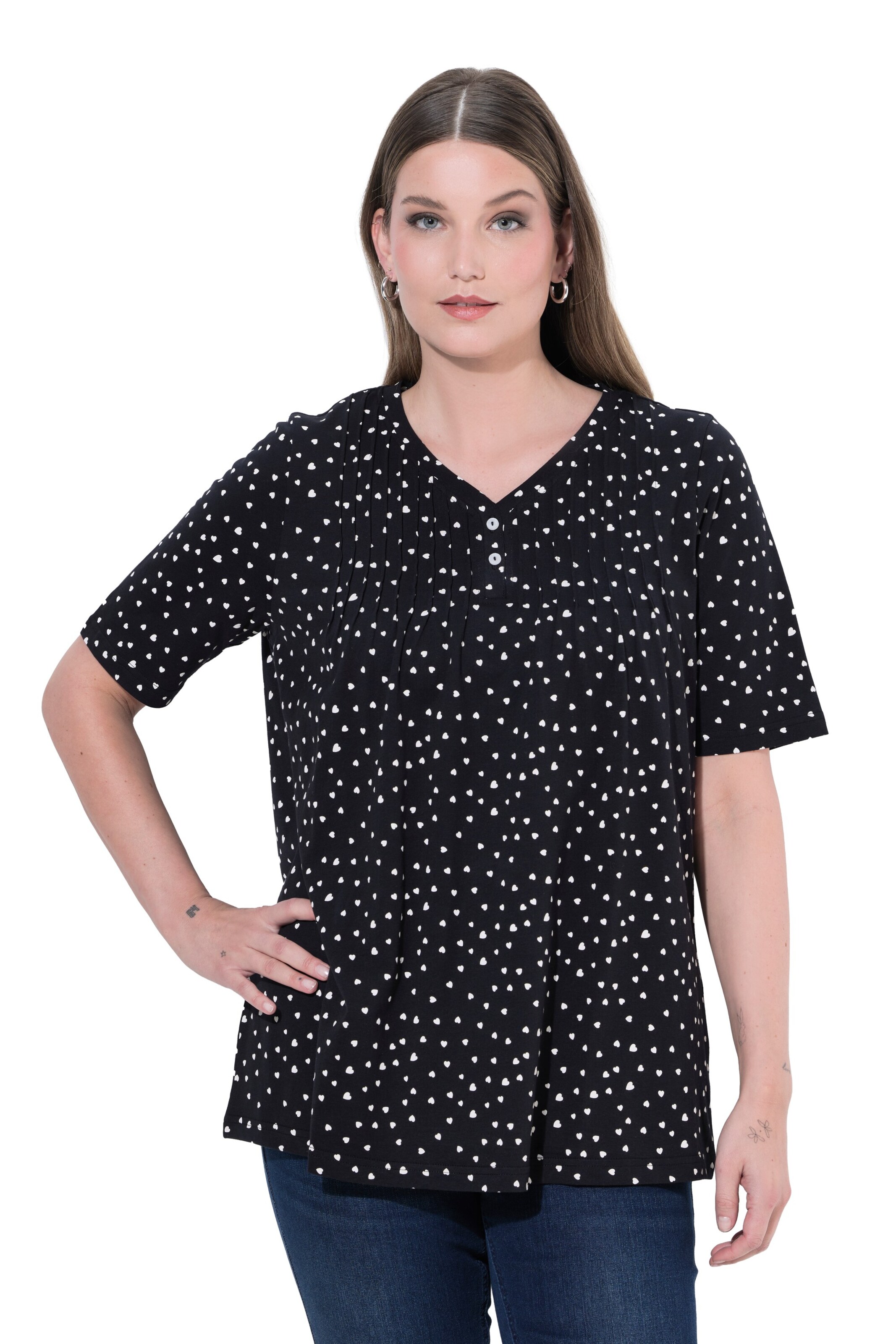 Ulla Popken Shirt in Schwarz: Vorderseite