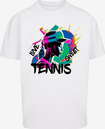 T-Shirt 'Tennis Love' Merchcode en blanc : devant