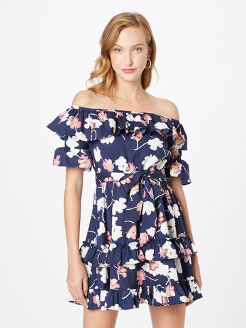 Frock and Frill Dress in Blue: front