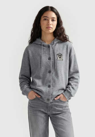 MYMO - Sudadera con cremallera 'VARSITY ' en gris: frente