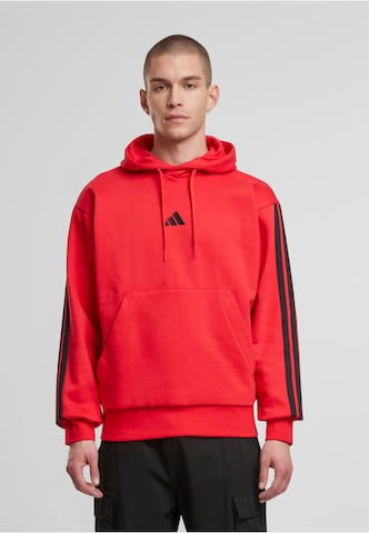 Felpa sportiva 'Essentials 3-Streifen' di ADIDAS SPORTSWEAR in rosso