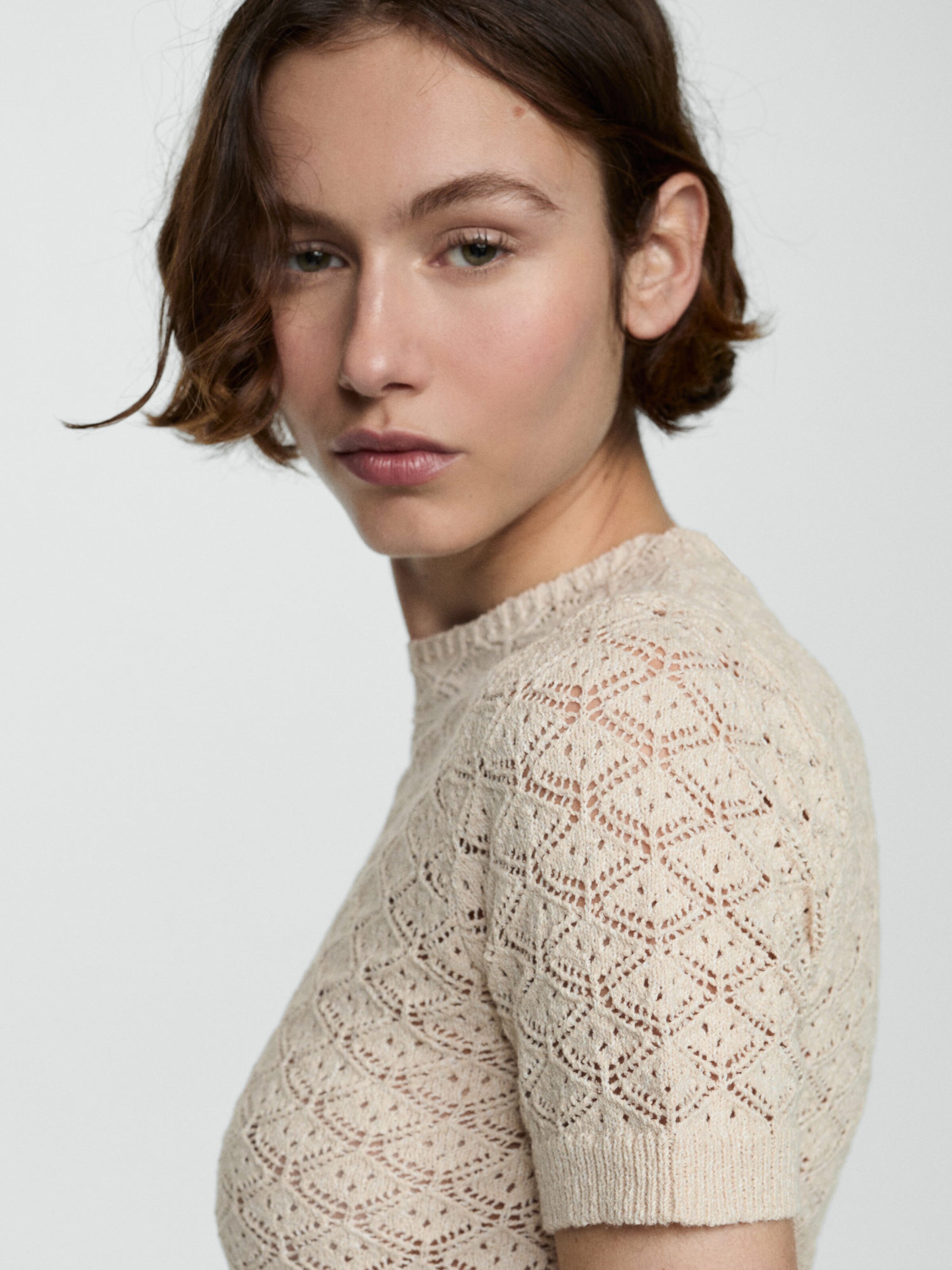 Mango trui beige sale