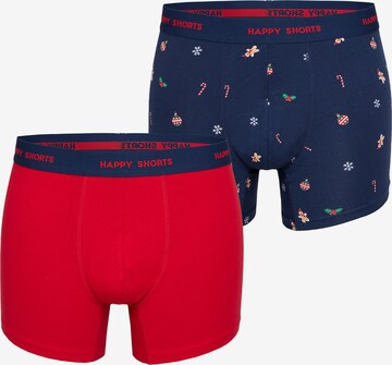 Happy Shorts Boxershorts 'XMAS ' in Blauw: voorkant