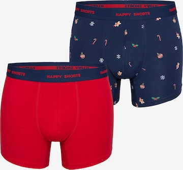 Happy Shorts Boxershorts 'XMAS ' in Blau: Vorderseite