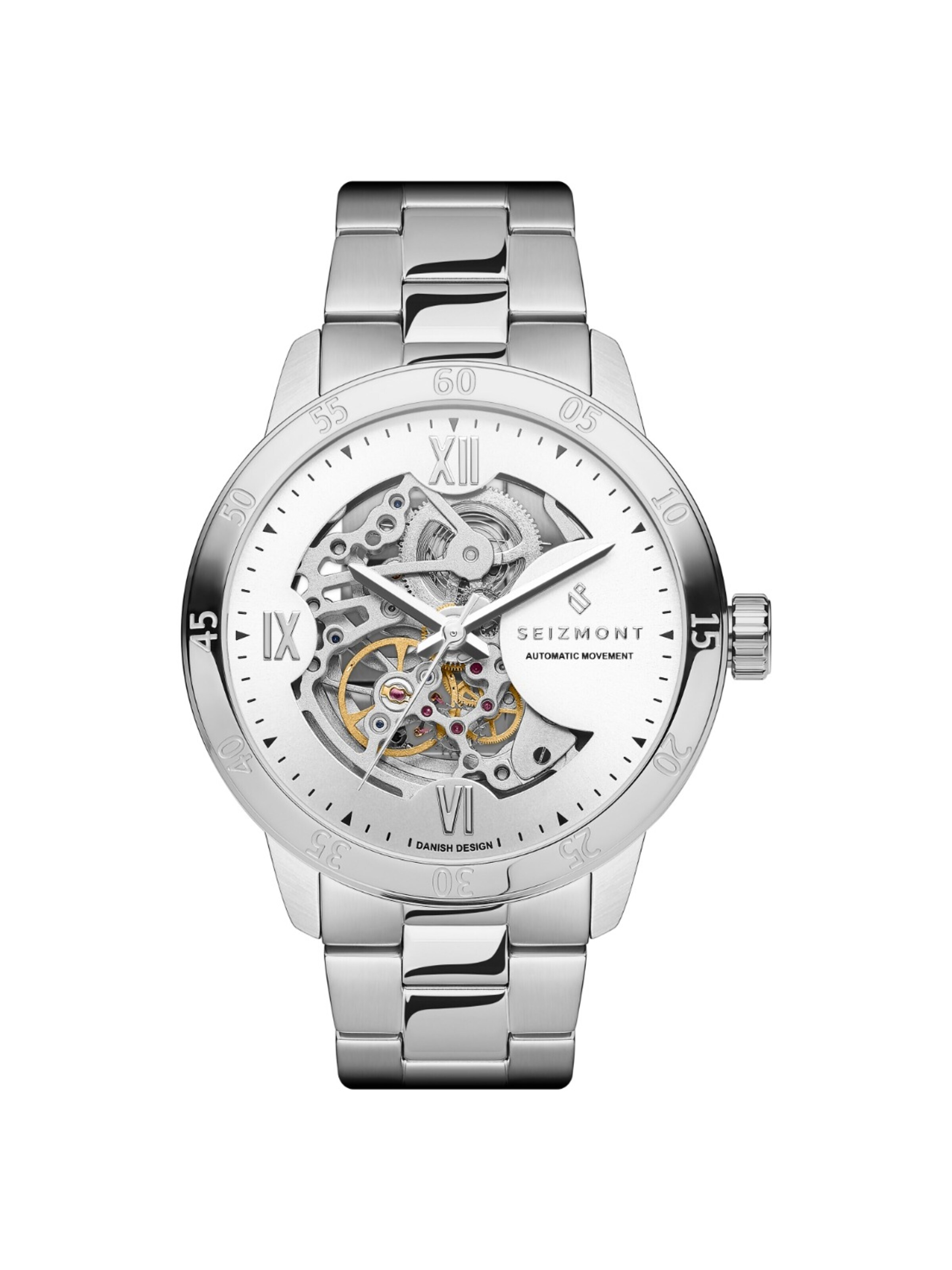 Seizmont Analog watch 'Dante II' in Silver: front