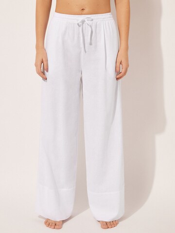 CALZEDONIA Wide leg Pants in White: front