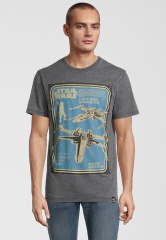 Recovered Shirt 'Star Wars X-Wing Assembled' in Grijs: voorkant