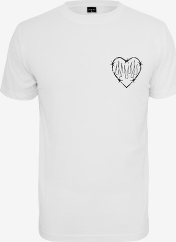 Maglietta 'Burning Hearts' di Merchcode in bianco: frontale