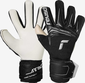 REUSCH Sports gloves 'Attrakt Gold X NC' in Black: front