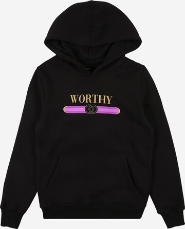 Mister Tee Regularny krój Bluza 'Worthy' w kolorze czarny: przód