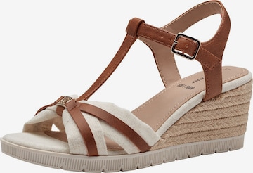 s.Oliver Strap Sandals in Beige: front