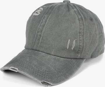 styleBREAKER Cap 'Ponytail Baseball Cap Used Look' in Grey: front