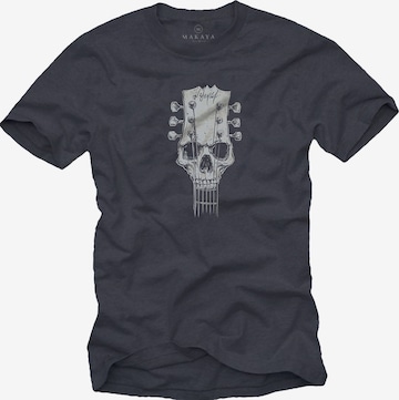 MAKAYA Shirt 'Gitarrenkopf' in Grey: front