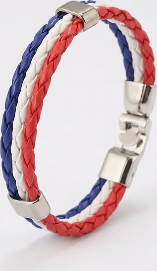 Nemomatheo Armband 'Armband Tifoso Frankreich – Geflochtenes Leder Fan Armband' in 18-23 cm in mischfarben, Produktansicht