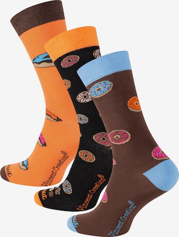 Chaussettes 'Donut' Vincent Creation en marron : devant