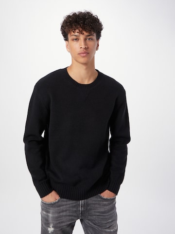 REPLAY Пуловер 'Mesh' в черно: отпред