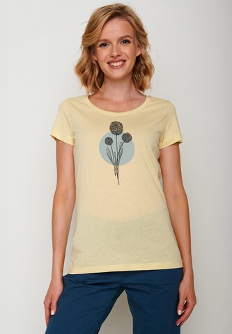 GREENBOMB Shirt 'Nature Allium' in Geel: voorkant