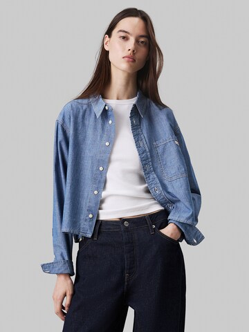 Calvin Klein Jeans Blouse in Blue: front