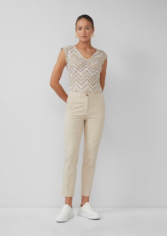 s.Oliver BLACK LABEL Tapered Broek in Beige