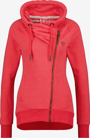 Alife and Kickin Zip-Up Hoodie 'LimaAK A' in Red: front