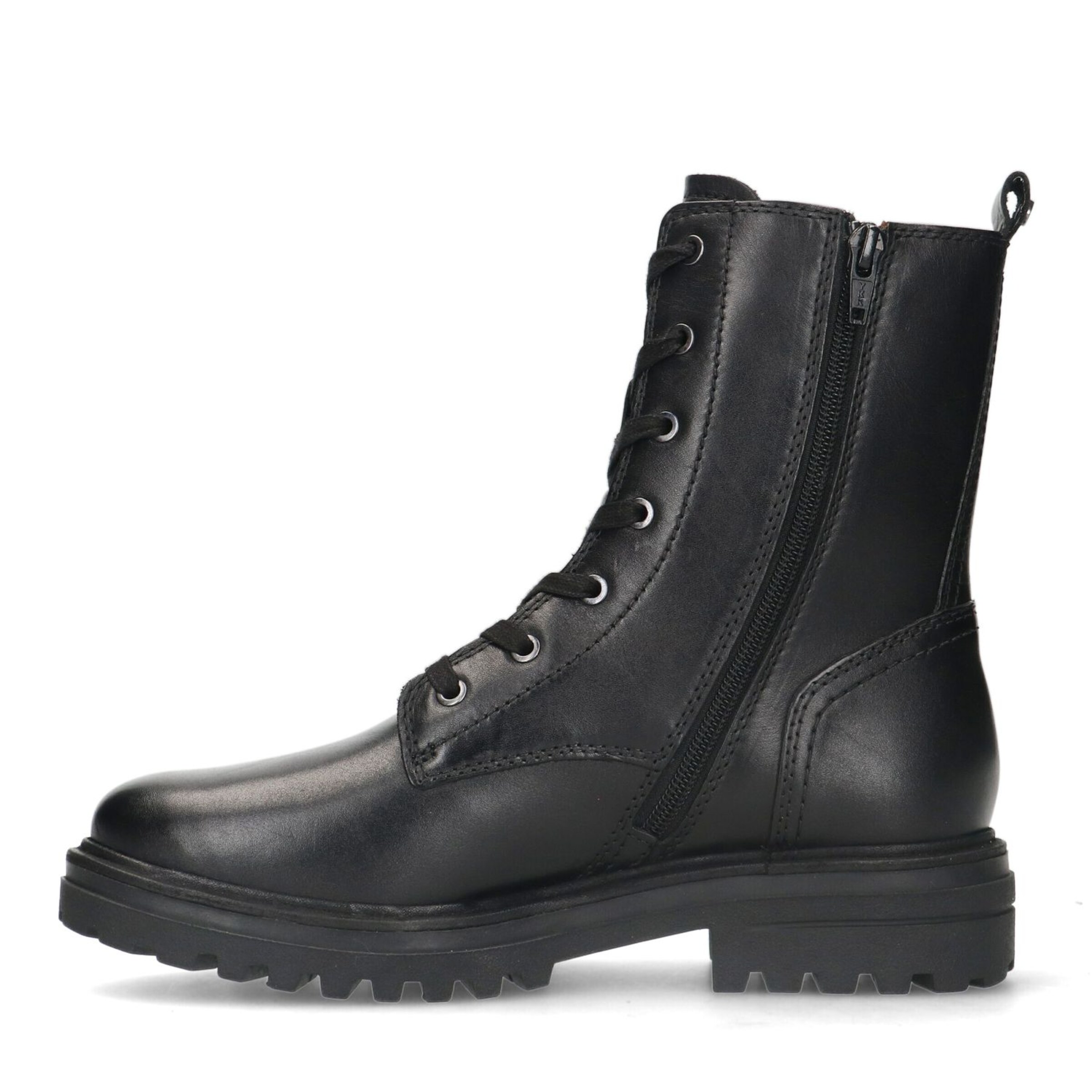 MANFIELD Schnürstiefelette in Schwarz