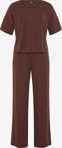 Pyjama LSCN by LASCANA en marron : devant