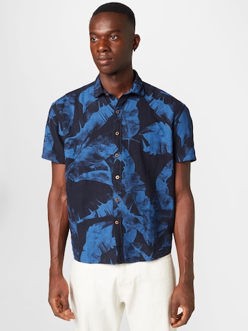 s.Oliver Comfort fit Button Up Shirt in Blue: front