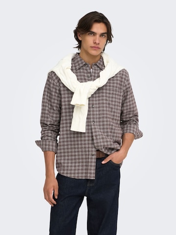 Comfort fit Camicia 'ONSGUDMUND' di Only & Sons in marrone