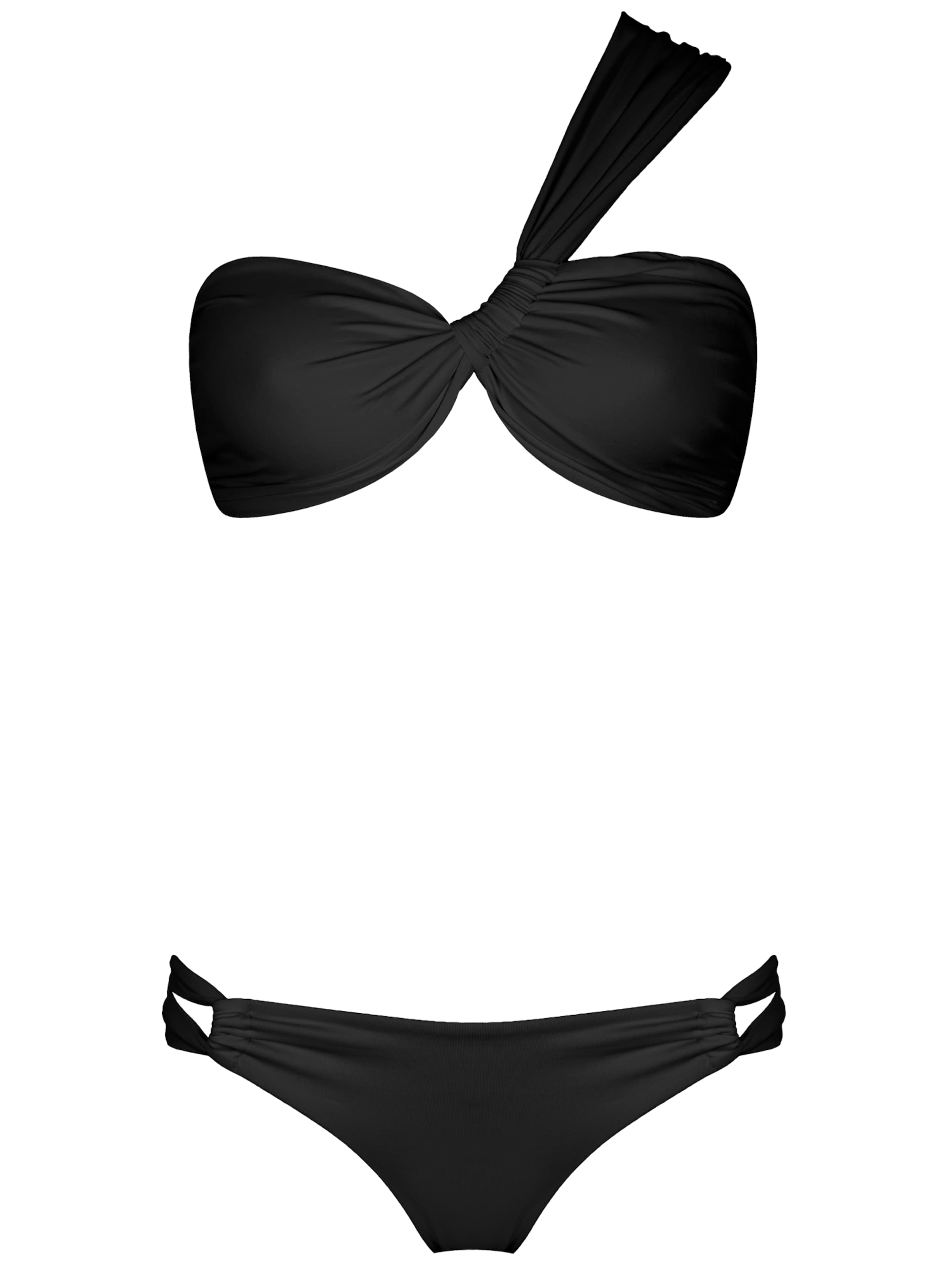 SEA ME SWIM Bandeau Bikini 'BORA BORA'‌‌‌‌‌‌‌ in Schwarz: Vorderseite