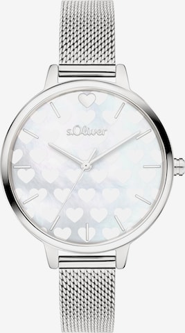 Montre à affichage analogique s.Oliver en argent : devant