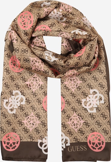 GUESS Scarf 'VIKKY' in Beige / Chocolate / Light pink / White, Item view