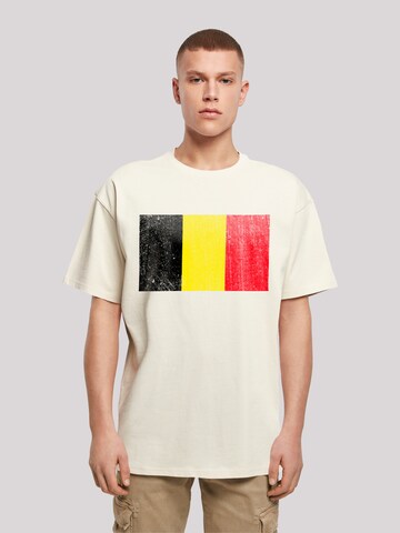 T-Shirt 'Belgium Belgien Flagge' F4NT4STIC en beige : devant