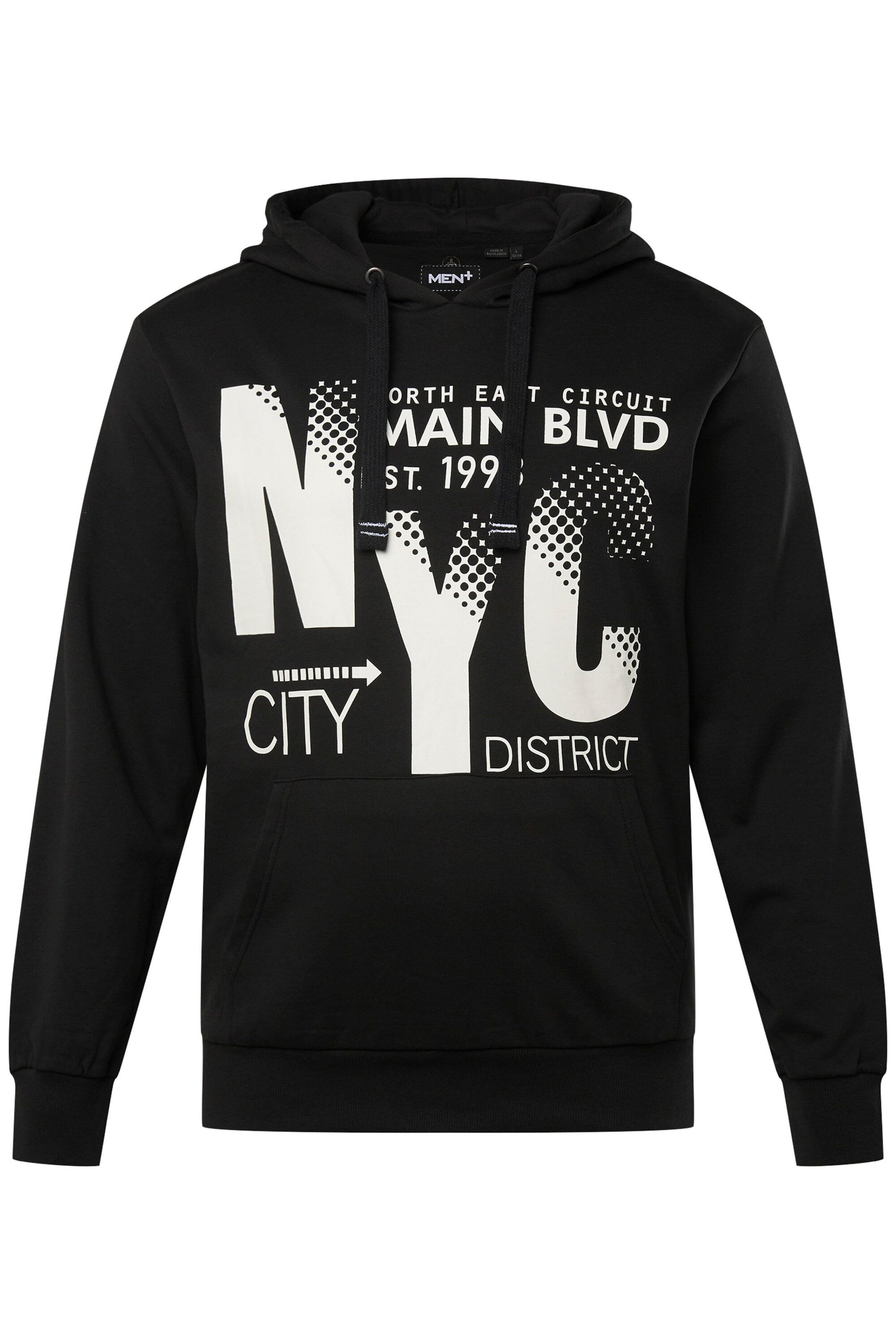 Men Plus Sweatshirt in Black: front