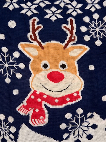 United Labels Sweater 'Weihnachtspullover Rentier' in Blue