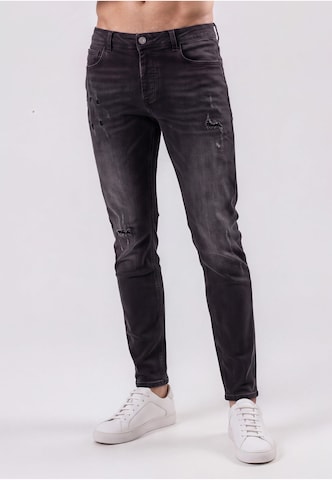Alessandro Zavetti Slimfit Jeansy 'Artiglio' w kolorze czarny: przód
