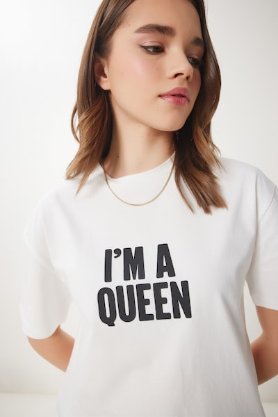 Maglietta Happiness İstanbul di colore nero / bianco naturale, Visualizzazione prodotti