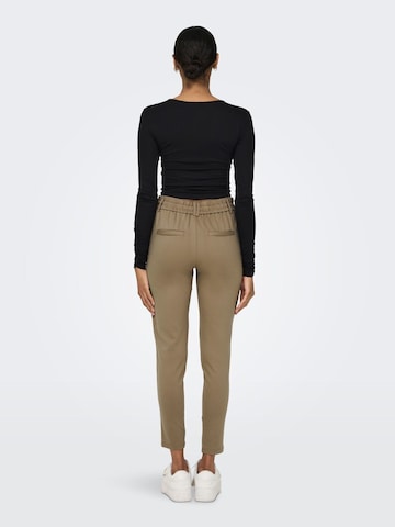 ONLY Slim fit Pleat-Front Pants 'Poptrash' in Brown