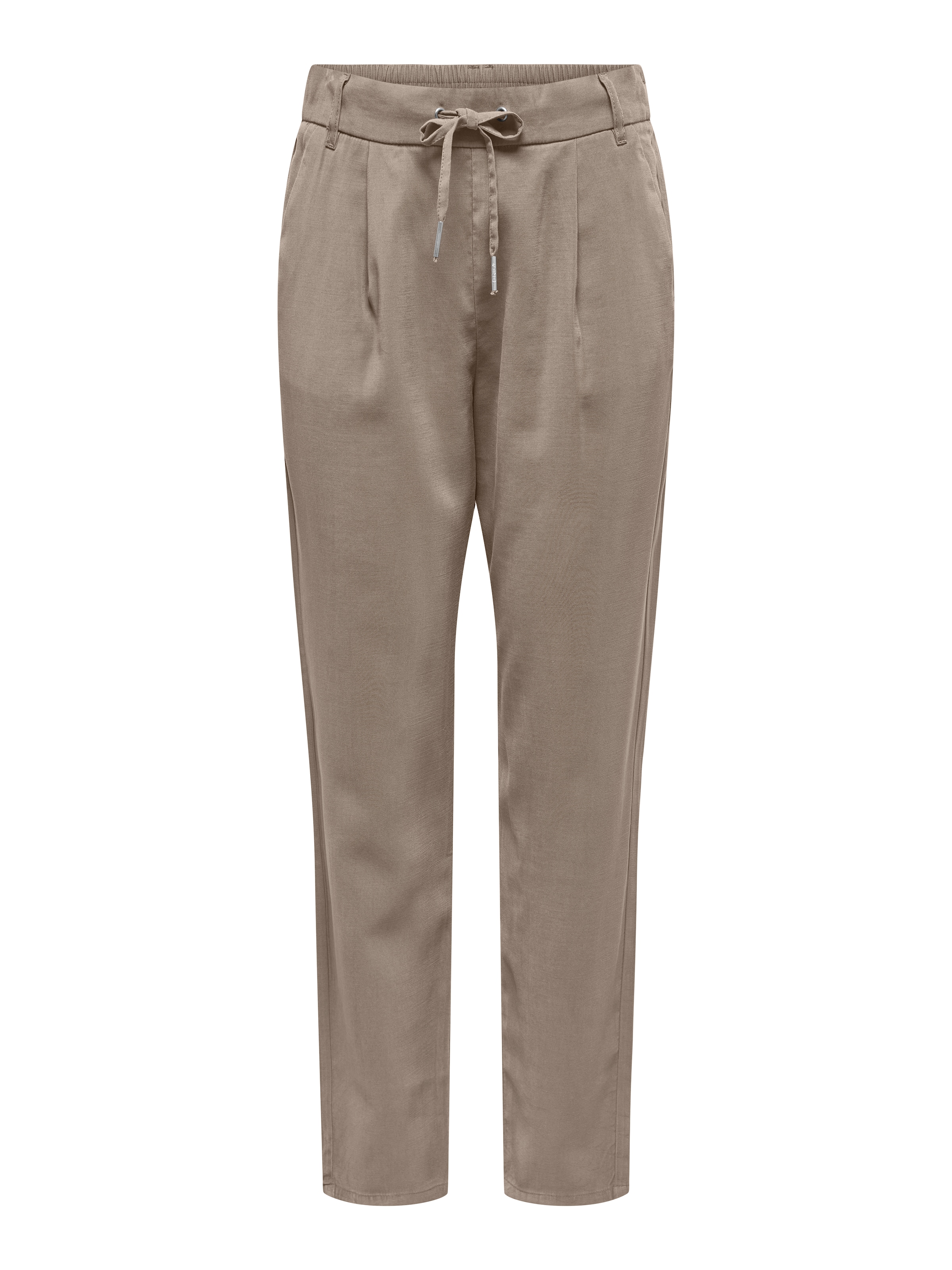 ONLY regular Bukser med lægfolder 'ONLPOPTRASH ARIS' i brun: forside