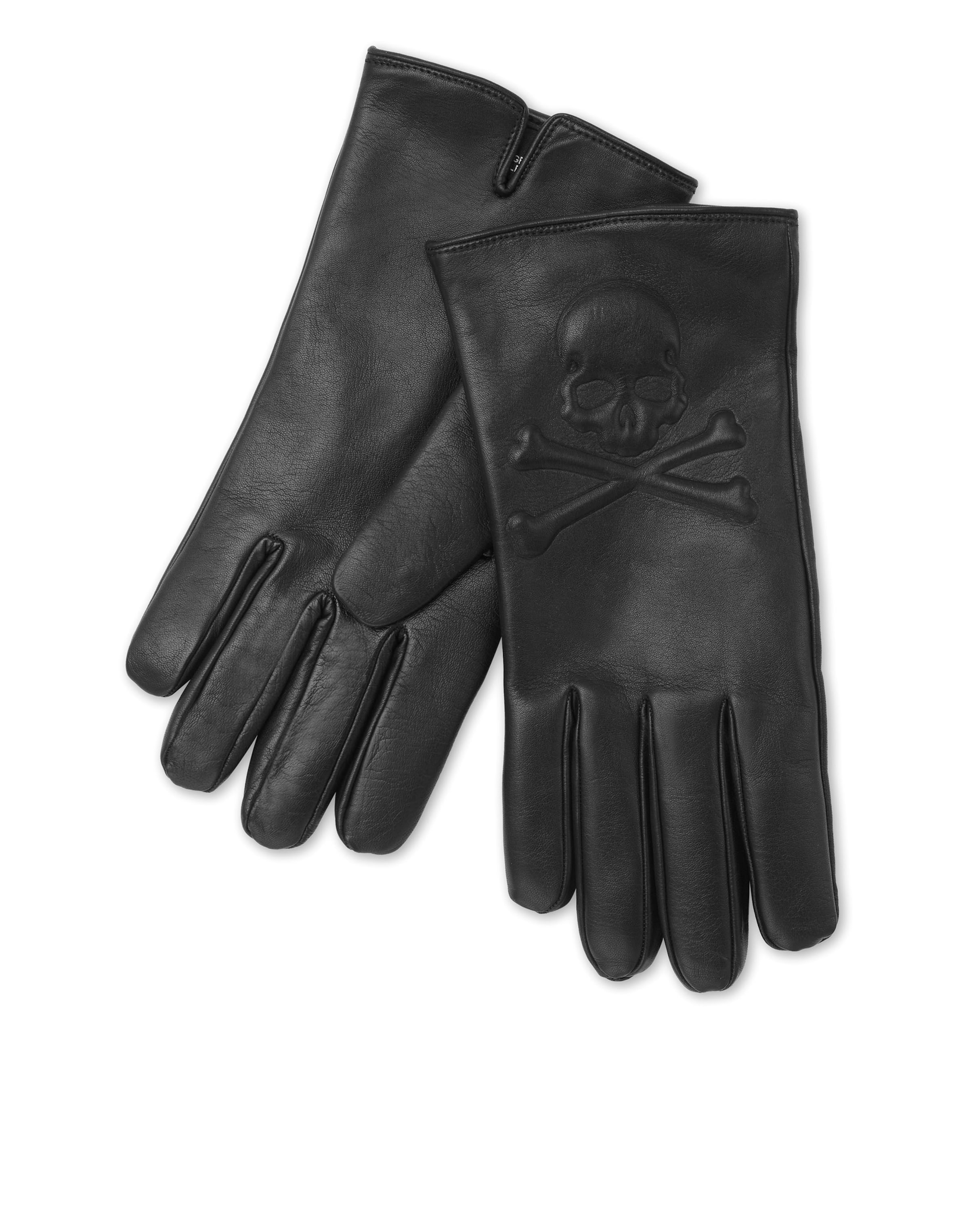 Philipp Plein - Guantes con dedos en negro: frente