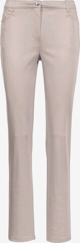 Coupe slim Pantalon 'Carla' Goldner en beige : devant