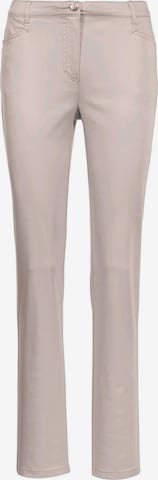 Coupe slim Pantalon 'Carla' Goldner en beige : devant