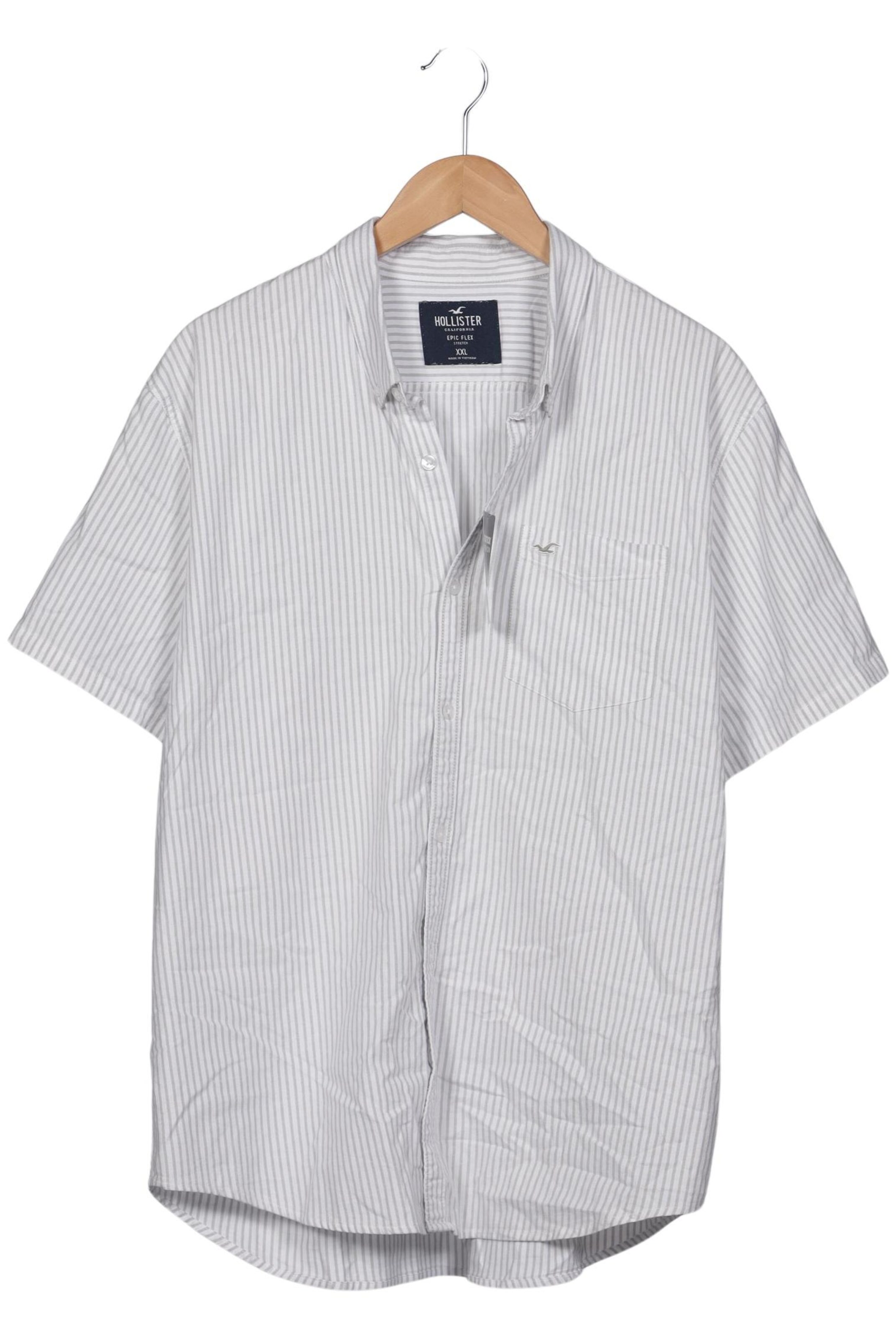 HOLLISTER Button Up Shirt in XXL in White: front