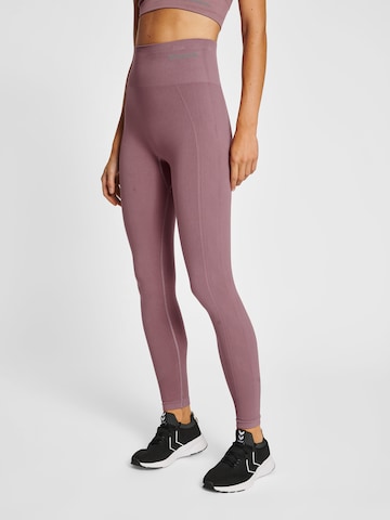 Skinny Pantalon de sport 'Tif' Hummel en violet : devant