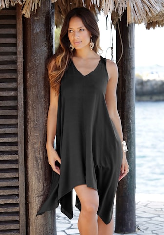 LASCANA Obleka za na plažo | črna barva: sprednja stran