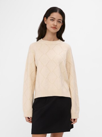 Pull-over 'TAU' OBJECT en beige : devant